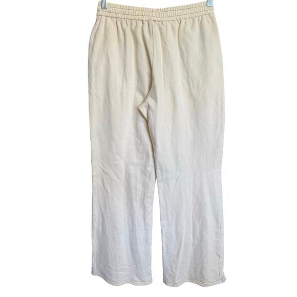 Yllw Yellow The Label Sweatpants Wide Leg Pants Terry Cotton Ivory Size Small - Picture 6 of 12